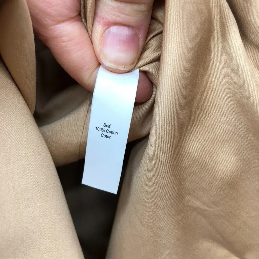Marissa Webb Katrina‎ Cotton Sateen Mini Skirt Womens 10 Latte Beige Wrap Belted